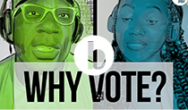 title graphic for vote be heard episode why vote