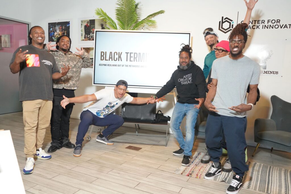 a group of immersive media makers pose for a candid group shot